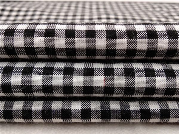 全人棉黑白格子布面料生產定制